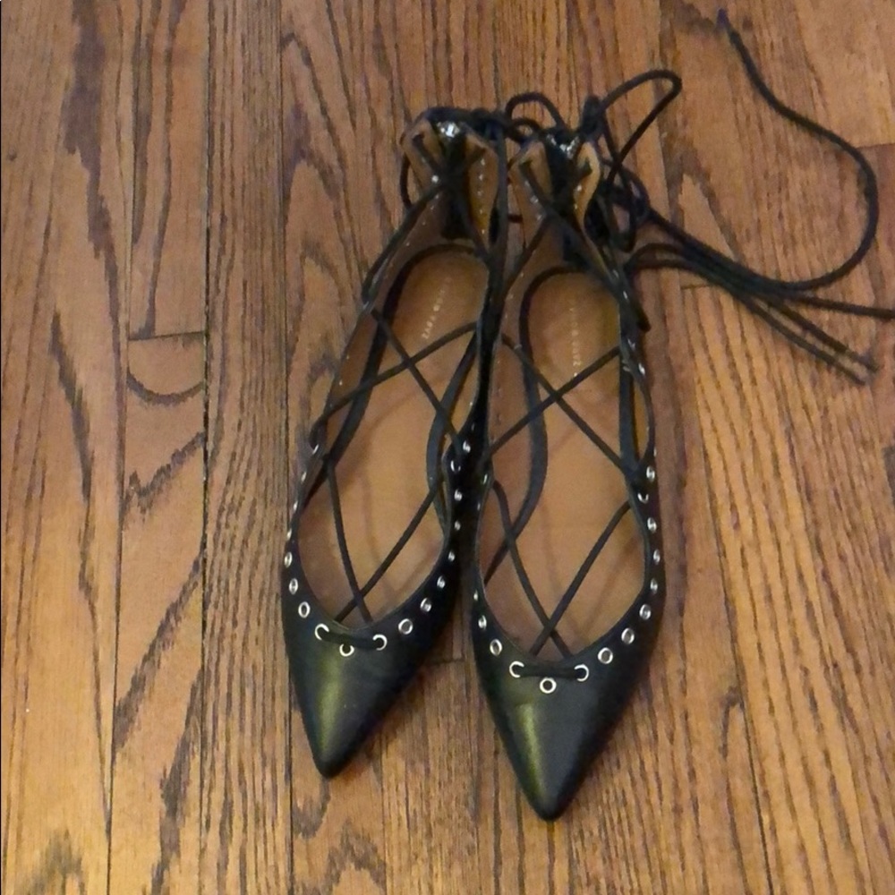 Zara lace up flats